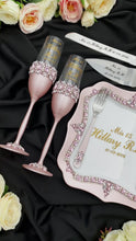 Load and play video in Gallery viewer, Powdery wedding glasses for bride and groom, wedding cake server sets & cake plate, unity candles