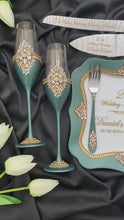 Load and play video in Gallery viewer, Personalized 20th wedding anniversary gift, 20 wedding anniversary cake cutting set