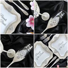 Load image into Gallery viewer, Wedding glasses for Mother&Father of the Bride Wedding plates for parents of the Groom Wedding flutes for parents of the Bride