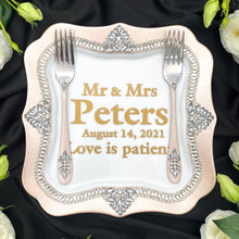 Load image into Gallery viewer, Light beige wedding glasses for bride and groom, wedding cake server sets
