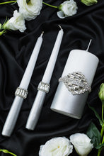 Load image into Gallery viewer, Gray wedding cake cutting set, wedding glasses for bride and groom