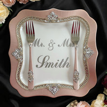 Load image into Gallery viewer, Powdery wedding cake cutting set, wedding glasses for bride and groom