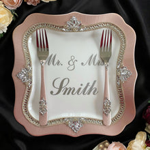 Load image into Gallery viewer, Powdery wedding glasses, cake serving set, wedding plate&knife, unity candles
