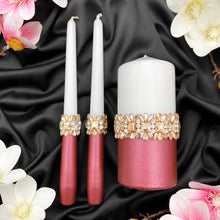 Load image into Gallery viewer, Burgundy wedding glasses for bride and groom, wedding cake server sets & cake plate, unity candles