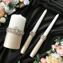 Load image into Gallery viewer, Silver wedding flutes for bride and groom