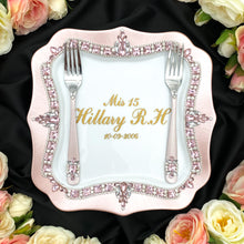 Load image into Gallery viewer, Powdery wedding glasses for bride and groom, wedding cake server sets