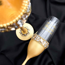 Load image into Gallery viewer, Gold wedding glasses, cake serving set
