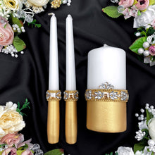 Load image into Gallery viewer, Gold wedding glasses, cake serving set