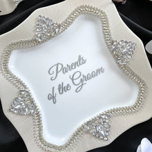Load image into Gallery viewer, Wedding glasses for Mother&Father of the Bride Wedding plates for parents of the Groom Wedding flutes for parents of the Bride