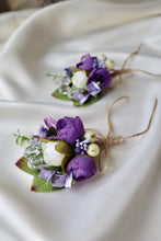 Load image into Gallery viewer, Wedding wrist Corsage and boutonniere set