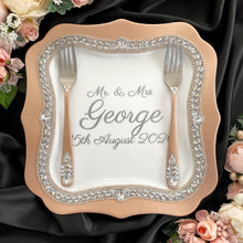 Load image into Gallery viewer, Beige wedding flutes for bride and groom
