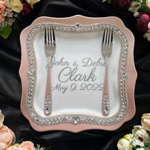 Load image into Gallery viewer, Powdery wedding glasses for bride and groom, cake knife and server
