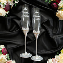Load image into Gallery viewer, Gray wedding glasses for bride and groom
