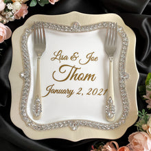 Load image into Gallery viewer, Ivory wedding glasses for bride and groom
